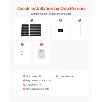 VEVOR Μεταλλικό Υπερυψωμένο Κρεβάτι Κήπου 8x2x2 ft Γαλβανισμένο Κουτί Ζαρντινιέρης εξωτερικού χώρου Σκούρο Γκρι