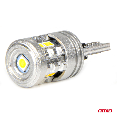 ΛΑΜΠΑΚΙΑ LED T10 W5W 12/24V LED 6x3020+1x3030SMD STANDARD ΛΕΥΚΑ ΑΜΙΟ - 2 ΤΕΜ.