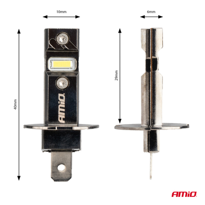 ΛΑΜΠΕΣ LED H3 12V 60W 6.000K 5.600lm +400% LED CAN-BUS HYBRID SERIES AMIO - 2 ΤΕΜ.