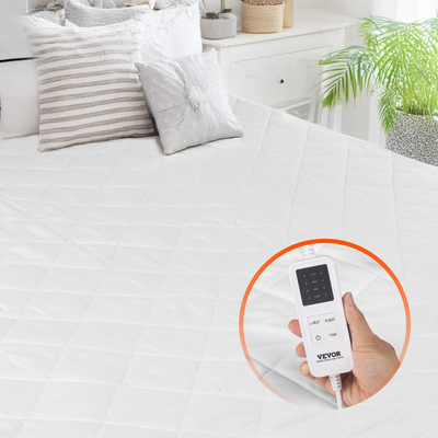 VEVOR Θερμαινόμενο μαξιλάρι στρώματος 150 x 160 cm Ηλεκτρικό θερμαντήρα κρεβατιού με χρονοδιακόπτη αυτόματη απενεργοποίηση