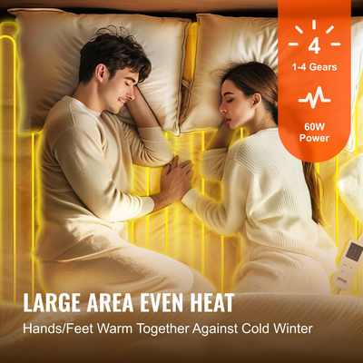 VEVOR Θερμαινόμενο μαξιλάρι στρώματος 150 x 80 cm Ηλεκτρικό θερμαντήρα κρεβατιού με χρονοδιακόπτη αυτόματη απενεργοποίηση