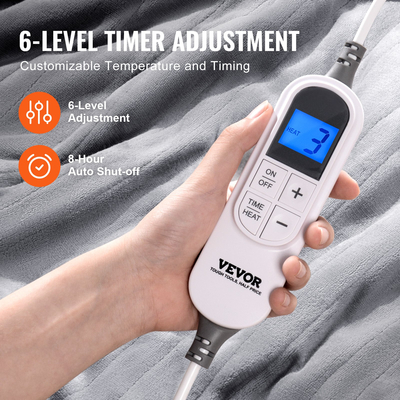 VEVOR Θερμαινόμενη κουβέρτα 130 x 160 cm Ηλεκτρική ριχτάρι μαλακή φανέλα για δώρο γιαγιά
