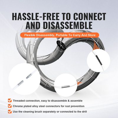 VEVOR 15.24M Κιτ καθαρισμού αεραγωγών στεγνωτηρίου, βούρτσα καθαρισμού αγωγών 37 τεμαχίων, ενισχυμένη νάιλον βούρτσα εξαερισμού στεγνωτηρίου, Εργαλεία καθαρισμού στεγνωτηρίου Αφαίρεση χνούδι με εύκαμπτη βούρτσα παγίδας χνούδι, συνδετήρες σφιγκτήρα