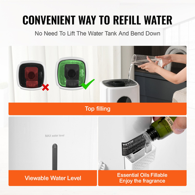 Επαγγελματικός υγραντήρας VEVOR 21L Cool Mist για έως και 1291,7 τετραγωνικά πόδια Ανταλλακτικό κορυφής