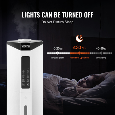 Επαγγελματικός υγραντήρας VEVOR 9L Cool/Warm Mist για 430,6 τετραγωνικά πόδια Ανταλλακτικό επάνω μέρος