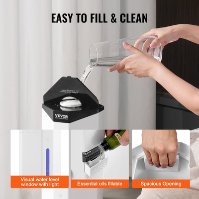 Επαγγελματικός υγραντήρας VEVOR 9L Cool/Warm Mist για 430,6 τετραγωνικά πόδια Ανταλλακτικό επάνω μέρος