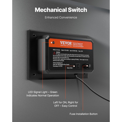 VEVOR HVAC Air Purifier Whole House 36W 16 ιντσών UV Light in Duct for Ac Systems