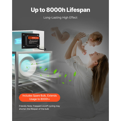 VEVOR HVAC Air Purifier Whole House 18W 7 ιντσών UV φως σε αγωγό για συστήματα Ac