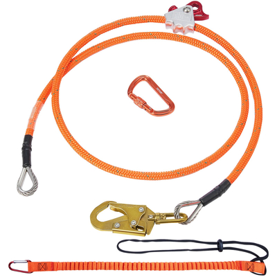 VEVOR 16mm Steel Core Flipline 8ft(2,4m) Arborist Flipline for Fall Protection