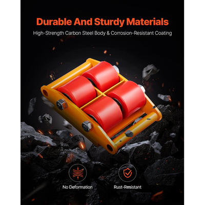 VEVOR Machine Skate 13228 lbs 6T Machinery Skate Dolly με λαβή περιστροφή 360°