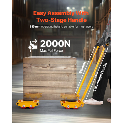 VEVOR Machine Skate 13228 lbs 6T Machinery Skate Dolly με λαβή περιστροφή 360°