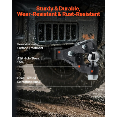 Γάντζος δέκτη VEVOR Pintle Hitch 2&quot; για δαχτυλίδι Lunette 2,5 έως 3 ιντσών 20000 λίβρες