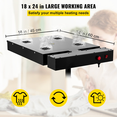 VEVOR Silkscreen Flash Dryer 18x24 Inch Flash Dryer Μεταξοτυπία T-Shirt Εξοπλισμός πολυμερισμού με ηλεκτρικό κιβώτιο ελέγχου