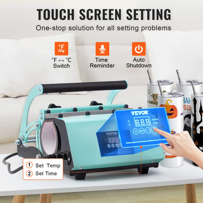 Σετ πρέσας θερμικής μηχανής VEVOR Tumbler με 8 ποτήρια εξάχνωσης