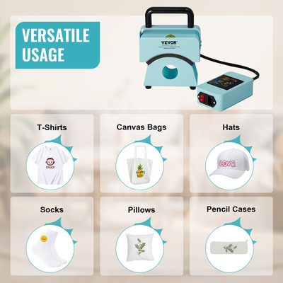 Μηχάνημα πρέσας καπέλων VEVOR Mini καπέλο Θερμική πρέσα για καπάκια 5,9x3,15 ιντσών Πράσινο πιάτο