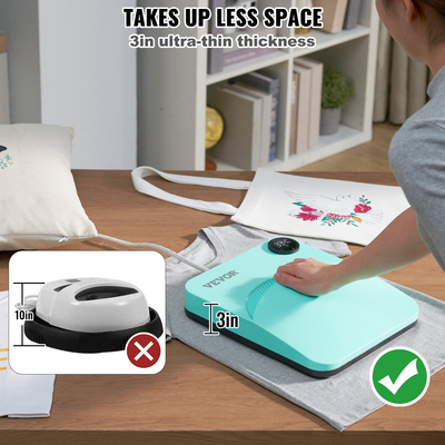 VEVOR Heat Press 12 x 10 σε φορητό μπλουζάκι Easy Press Sublimation Transfer DIY