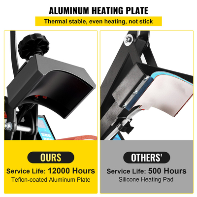 VEVOR Θερμοπρεσαριστό καπέλο 5,5 x 3,5 ιντσών Μηχάνημα πρέσας θερμότητας 600W Επαγγελματικό μηχάνημα πρέσας καπέλων για καπέλα Καπέλα μεταφοράς θερμότητας πρέσας με 12000 ώρες ζωής ψηφιακό χρονοδιακόπτη LCD και έλεγχος θερμοκρασίας