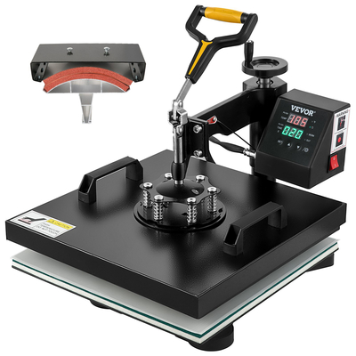 VEVOR Heat Press Machine, 15x15inch / 38x38cm, 2IN1 Clamshell Sublimation Transfer Printer with Teflon Coating, Digital Precise Heat Control, Powerpress for T-shirts Καπέλα Καπέλα