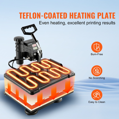 VEVOR Heat Press 8 in 1 Heat Press Machine 38x30cm T-shirt Press Mug Printing Machine Multifuctional Heat Transfer Machine for T-shirt Mug Hat Plate Printing Printing