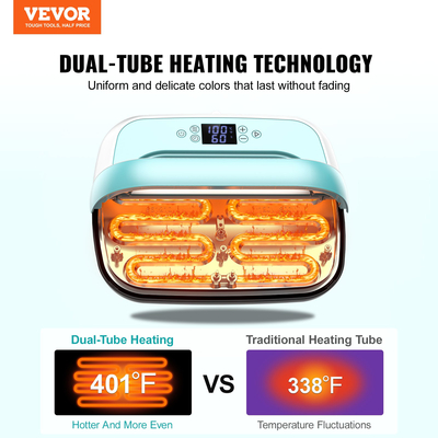 Μηχανή θερμότητας VEVOR 12 x 10 σε φορητή μηχανή μεταφοράς θερμότητας Πράσινο+Λευκό