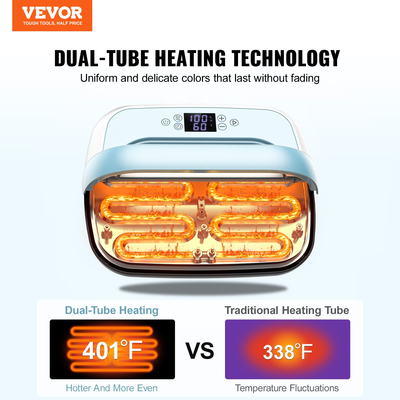 Μηχάνημα θερμικής πρέσας VEVOR 12 x 10 σε φορητό μηχάνημα μεταφοράς θερμότητας Μπλε+Λευκό