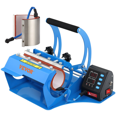 VEVOR Mug Heat Press, 11oz/11,5cm και 20oz/22cm Two Platens, LCD Cup Machine Press with Deptable Transfer Sublimation Mats, DIY Presser for Coffee Skinny Tumblers, Silica-gel Printing, Blue