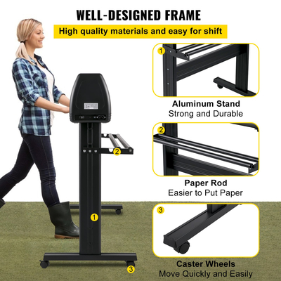 Μηχανή κοπής βινυλίου 53&quot; βινυλίου, κόπτης γραφικών μηχανών επίδειξης Τρεις διευθετήσιμες μηχανές κοπής σημαδιών κυλίνδρων τσιμπημάτων, κόπτης βινυλίου με λογισμικό για σχεδιασμό και κοπή