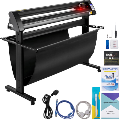 VEVOR Vinyl Cutter, 1350mm Vinyl Plotter, LED Screen Plotter Cutter, Ημιαυτόματο ενσωματωμένο οπτικό μάτι, συμβατό με λογισμικό SignCut για Mac και σύστημα Windows με βάση