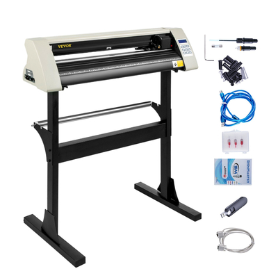 VEVOR Vinyl Cutter 28 Inch Vinyl Cutter Machine 720mm Paper Feed Vinyl Plotter Cutter Machine with Styldy Floor Stand για κοπή χαρτιού Λευκό