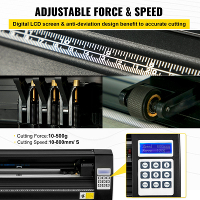 VEVOR Vinyl Cutter 28 Inch Vinyl Cutter Machine 720mm Paper Feed Vinyl Plotter Cutter Machine με στιβαρή βάση δαπέδου για κοπή χαρτιού μαύρο