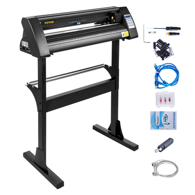 VEVOR Vinyl Cutter 28 Inch Vinyl Cutter Machine 720mm Paper Feed Vinyl Plotter Cutter Machine με στιβαρή βάση δαπέδου για κοπή χαρτιού μαύρο