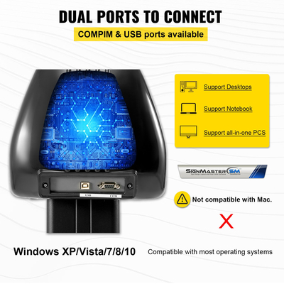 Οθόνη LCD VEVOR 34&quot; Vinyl Cutter/Plotter Software Machine κοπής 3 Blades