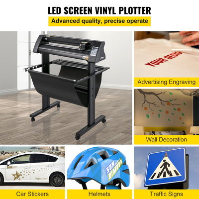 VEVOR Vinyl Cutter, 720mm Vinyl Plotter, LED Screen Plotter Cutter, Ημιαυτόματο ενσωματωμένο οπτικό μάτι, συμβατό με λογισμικό SignCut για Mac και σύστημα Windows με βάση