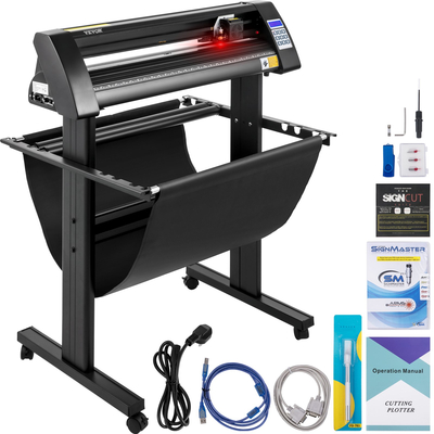 VEVOR Vinyl Cutter, 720mm Vinyl Plotter, LED Screen Plotter Cutter, Ημιαυτόματο ενσωματωμένο οπτικό μάτι, συμβατό με λογισμικό SignCut για Mac και σύστημα Windows με βάση