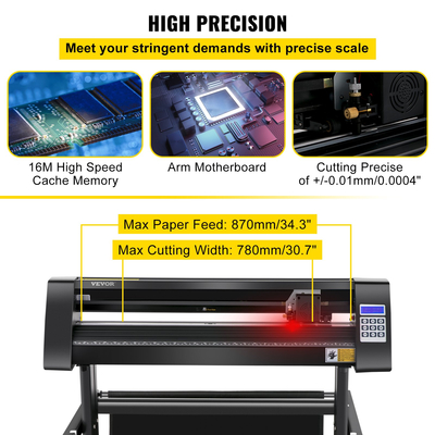 VEVOR Vinyl Cutter, Vinyl Plotter 870mm, LED Screen Plotter Cutter, Ημιαυτόματο ενσωματωμένο οπτικό μάτι, συμβατό με λογισμικό SignCut για Mac και σύστημα Windows με βάση