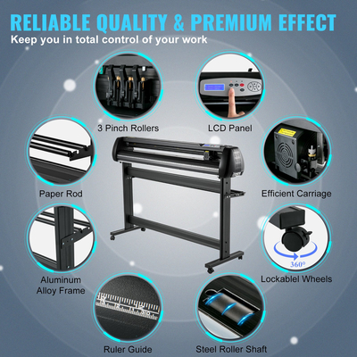 Μηχάνημα κοπής βινυλίου VEVOR, Plotter κοπής 53 ιντσών, κιτ μηχανής κοπής εκτός σύνδεσης, ρυθμιζόμενος άξονας ακριβούς κυλίνδρου υψηλής ακρίβειας ταχύτητα και δύναμη, DIY SignMaster Software Blade Basket Tool για Windows