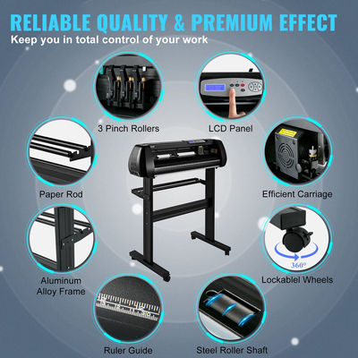 Μηχάνημα κοπής βινυλίου VEVOR, Πλότερ κοπής 34 ιντσών, Κιτ μηχανής κοπής εκτός σύνδεσης Mobile Bluetooth, Ακριβής άξονας κυλίνδρου Ρυθμιζόμενη ταχύτητα και δύναμη υψηλής ακρίβειας, DIY SignMaster Software Blade για Windows