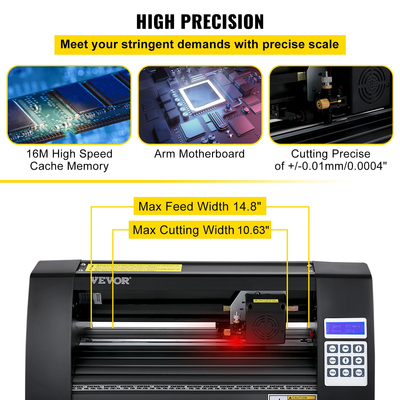VEVOR Vinyl Cutter, 375mm Vinyl Plotter, LED Screen Plotter Cutter, Ημιαυτόματο ενσωματωμένο οπτικό μάτι για ακριβή καθοδήγηση, συμβατό με λογισμικό SignMaster για Σχεδίαση επιφάνειας εργασίας συστήματος Windows