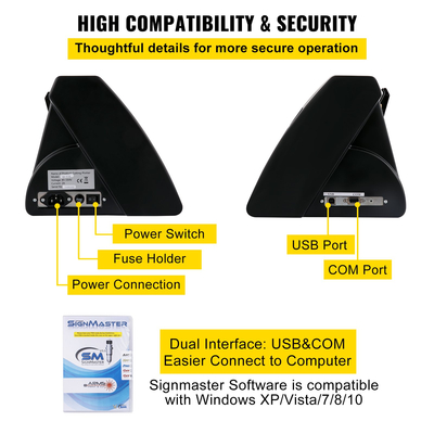 VEVOR Vinyl Cutter, 375mm Vinyl Plotter, LED Screen Plotter Cutter, Ημιαυτόματο ενσωματωμένο οπτικό μάτι για ακριβή καθοδήγηση, συμβατό με λογισμικό SignMaster για Σχεδίαση επιφάνειας εργασίας συστήματος Windows