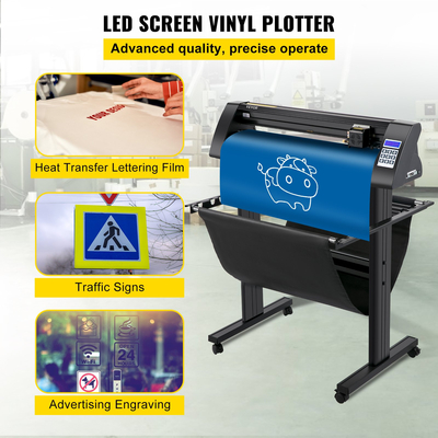 VEVOR Vinyl Cutter, 870mm Vinyl Plotter, LED Screen Plotter Cutter, Ημιαυτόματο ενσωματωμένο οπτικό μάτι για ακριβή καθοδήγηση, συμβατό με λογισμικό SignMaster για σύστημα Windows με βάση