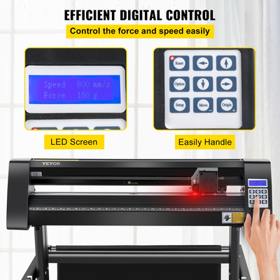 VEVOR Vinyl Cutter, 870mm Vinyl Plotter, LED Screen Plotter Cutter, Ημιαυτόματο ενσωματωμένο οπτικό μάτι για ακριβή καθοδήγηση, συμβατό με λογισμικό SignMaster για σύστημα Windows με βάση