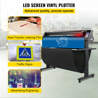 VEVOR Vinyl Cutter, 1350mm Vinyl Plotter, LED Screen Plotter Cutter, Ημιαυτόματο ενσωματωμένο οπτικό μάτι, συμβατό με λογισμικό SignMaster για σύστημα Windows με βάση