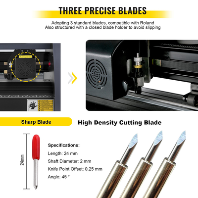 VEVOR Vinyl Cutter Machine, 375mm Vinyl Printer, Maximum Paper Feed 14 inch Plotter Printer with Adjustable Force and Speed ​​Vinyl Cutting Machine for Sign Making Vinyl Plotter Cutter Machine