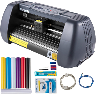 VEVOR Vinyl Cutter Machine, 375mm Vinyl Printer, Maximum Paper Feed 14 inch Plotter Printer with Adjustable Force and Speed ​​Vinyl Cutting Machine for Sign Making Vinyl Plotter Cutter Machine