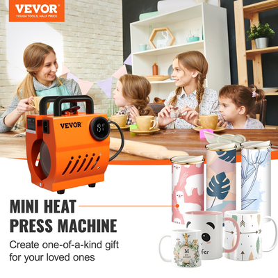 VEVOR Heat Press για κούπες, Mini Cup Press Machine, DIY Sublimation Blanks Ποτήρια για κούπες καφέ 11oz-15oz, Ελαφρύ πιεστήριο χειρός ως δώρο γιορτών, Easy Press με γάντια ταινίας Αξεσουάρ
