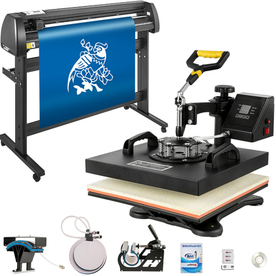 5 σε 1 θερμική πρέσα 15&quot;x15&quot; Καπάκι μεταφοράς 53&quot; Vinyl Cutter Plotter Κοπή 3 λεπίδων