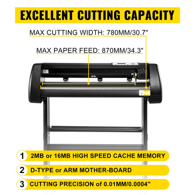 Μηχανή μεταφοράς θερμότητας VEVOR 5 σε 1 38x38cm με Vinyl Cutter Plotter Machine Kit Art Craft Printer Sublimation (34&quot;/870mm)