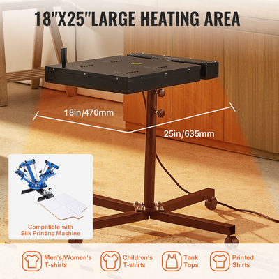 VEVOR Flash Dryer για μεταξοτυπία 18x25 ιντσών Silk Screen Dryer Control Temper