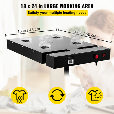 VEVOR Silkscreen Flash Dryer 18x24 ιντσών Flash Dryer Μεταξοτυπία T-Shirt Εξοπλισμός πολυμερισμού με ένδειξη θερμοκρασίας