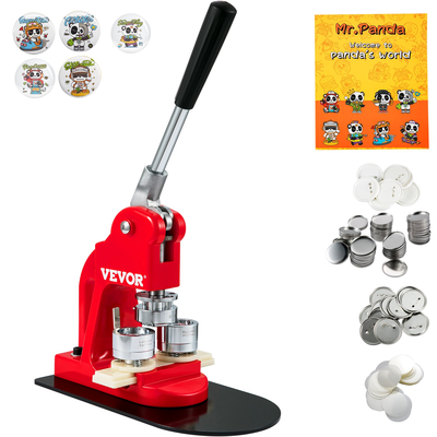 VEVOR Μηχανή κατασκευής κουμπιών Μηχανή Pindge Machine 1,25&quot; 32MM 500 Δωρεάν κιτ Τύπου ανταλλακτικών